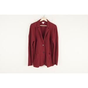 J Crew Factory Knit Red Button Front Sweater Blazer Womens Sz XL
